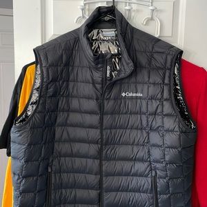 Mens Black Columbia 590TD Turbo Down Vest 2XL XXL